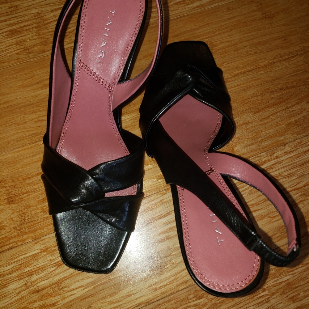 Tahari Black Slingback Heels-Regis